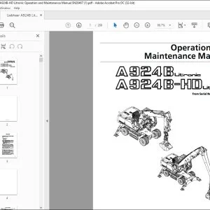 Liebheer A924B Litronic A924B-HD Litronic Operation and Maintenance Manual SN20467 - PDF DOWNLOAD