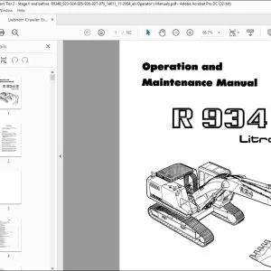 Liebheer A934B Litronic Operation and Maintenance Manual - PDF DOWNLOAD