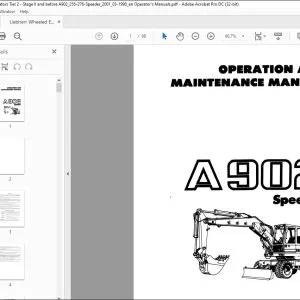 Liebheer Speeder A902 Operation and Maintenance Manual SN20467 - PDF ODWNLOAD