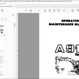 Liebheer Speeder A912 Operation and Maintenance Manual - PDF DOWNLOAD