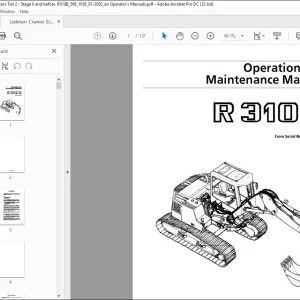 Liebheer Speeder R310 Operation and Maintenance Manual SN1038 - PDF DOWNLOAD