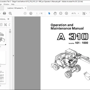 Liebherr A 310 Operating Maintenance Manual SN101-1000 - PDF DOWNLOAD