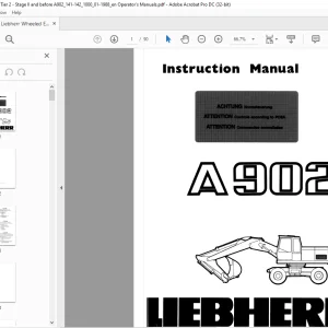 Liebherr A 902 Excavator Operation & Maintenance Manual - PDF DOWNLOAD