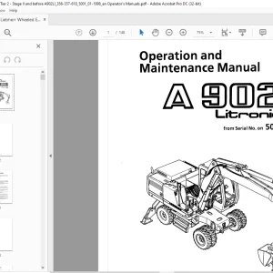 Liebherr A 902 Litronic Excavator Operation & Maintenance Manual SN 5001 - PDF DOWNLOAD