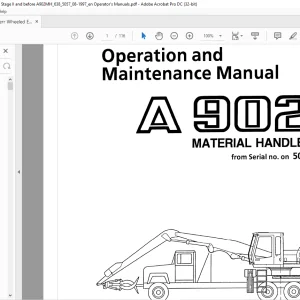 Liebherr A 902 Material Handler Operation & Maintenance Manual SN 5057 - PDF DOWNLOAD
