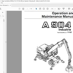 Liebherr A 904 Industrie Operation & Maintenance Manual SN 11107 - PDF DOWNLOAD