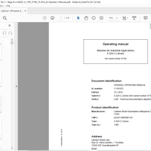 Liebherr A 924 C Litronic 1305 Machine for Industrial Operating Manual SN 57100 - PDF DOWNLOAD
