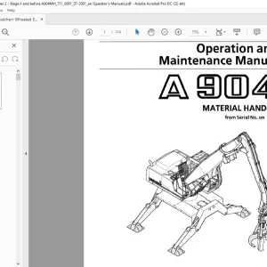 Liebherr A904 Material Handler Operation & Maintenance Manual SN 6001 - PDF DOWNLOAD