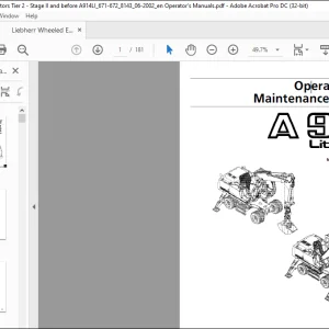 Liebherr A914 Litronic Operation and Maintenance Manual SN8143 - PDF DOWNLOAD