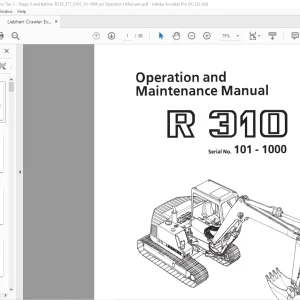 Liebherr Crawler Excavators R310 Operation and Maintenance Manual 101-1000 - PDF DOWNLOAD