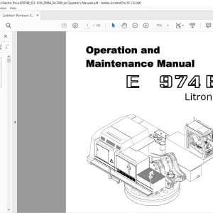 Liebherr E 974B Litronic Excavator Operation & Maintenance Manual - PDF DOWNLOAD