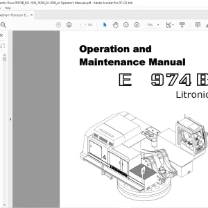 Liebherr E 974B Litronic Excavator Operation & Maintenance Manual - PDF DOWNLOAD
