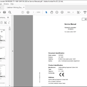 Liebherr Hydraulic Excavator R 9350 E Service Manual 12947 - PDF DOWNLOAD