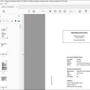 Liebherr Hydraulic excavator A 316 Litronic Operating instructions Manual -  PDF DOWNLOAD