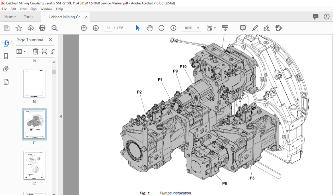 Liebherr Hydraulic Excavator R 9150 E Service Manual - PDF DOWNLOAD ...