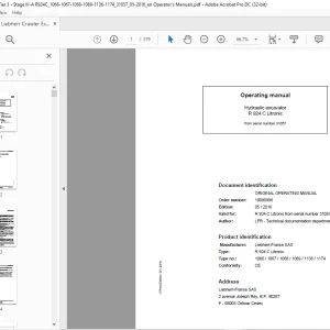 Liebherr Hydraulic excavator R 924 C Litronic Operator's manual 31057 - PDF DOWNLOAD