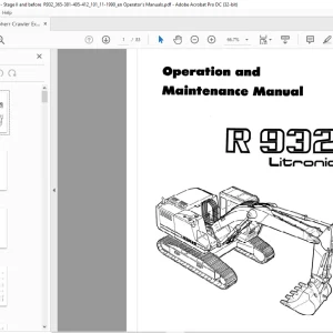 Liebherr Hydraulic excavator R 932 Litronic Operation and Maintenance Manual - PDF DOWNLOAD