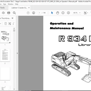 Liebherr Hydraulic excavator R 934 Litronic Operating manual - PDF DOWNLOAD