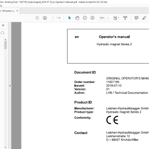 Liebherr Hydraulic magnet Series 2 Operating manual - PDF DOWNLOAD
