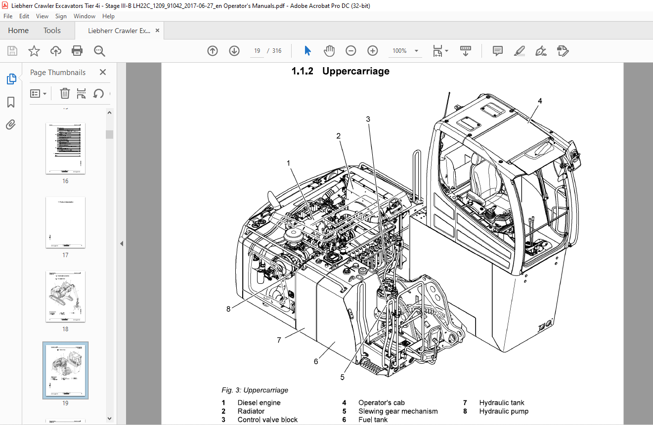 Liebherr LH 22 C Litronic 1209 Machine For Industrial Operator's Manual ...