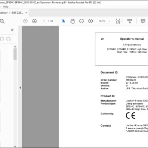 Liebherr Lifting accessory EP934C, EP944C, ER934C High Rise, ER944C High Rise, R944C High Rise Operator's manual - PDF DOWNLOAD