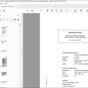 Liebherr Machine for Industrial Applications A 924 C Litronic  A 924 C HD Litronic Operating manual 57100 - PDF DOWNLOAD