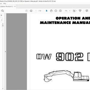 Liebherr OW 902 E Litronic Excavator Operation & Maintenance Manual - PDF DOWNLOAD