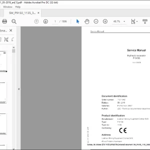 Liebherr P 9150 1135 Hydraulic Excavator Service Manual 39901 - PDF DOWNLOAD