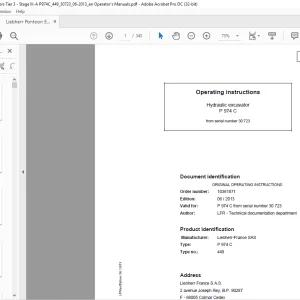 Liebherr P 974 C 449 Hydraulic Excavator Operating Instruction Manual SN 30723 - PDF DOWNLOAD