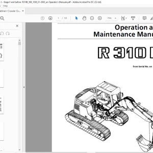 Liebherr R 310B Excavator Operation & Maintenance Manual SN 1038 - PDF DOWNLOAD