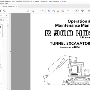Liebherr R 900 HDS Litronic Operation and Maintenance Manual SN8559 -  PDF DOWNLOAD