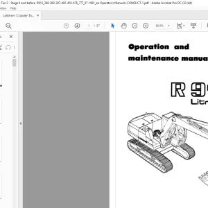 Liebherr R 912 Litronic Operation and Maintenance Manual  - PDF DOWNLOAD