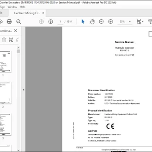 Liebherr R 9150 E 1134 Hydraulic Excavator Service Manual SN 38120 - PDF DOWNLOAD