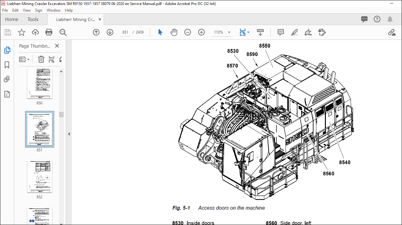 Liebherr R 9150 - R 9150B 1657 1875 Hydraulic Excavator Service Manual ...