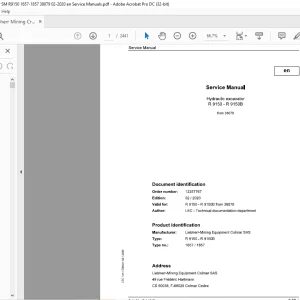 Liebherr R 9150 - R 9150B Hydraulic Excavator Service Manual 38079 - PDF DOWNLOAD