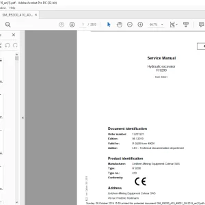 Liebherr R 9200 410 Hydraulic Excavator Service Manual 40001 - PDF DOWNLOAD
