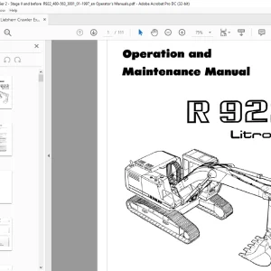 Liebherr R 922 Litronic Operation and Maintenance Manual -  PDF DOWNLOAD