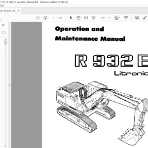 Liebherr R 932 E Litronic Operation & Maintenance Manual - PDF DOWNLOAD
