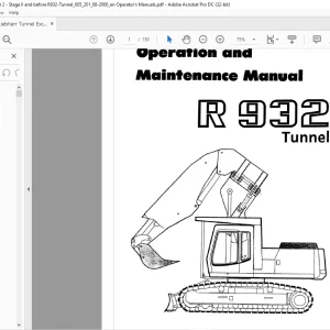 Liebherr R 932 Tunnel Operation and Maintenance Manual -  PDF DOWNLOAD