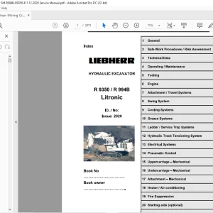 Liebherr R 9350 R 994B Hydraulic Excavator Service Manual - PDF DOWNLOAD