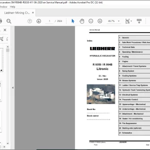 Liebherr R 9350 R 994B Litronic Hydraulic Excavator Service Manual - PDF DOWNLOAD