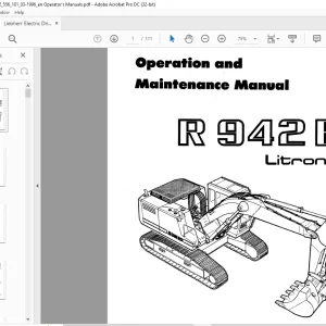 Liebherr R 942 E Litronic Operation & Maintenance Manual - PDF DOWNLOAD