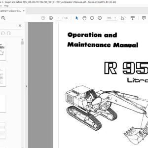 Liebherr R 954 Litronic Operation and Maintenance Manual -  PDF DOWNLOAD