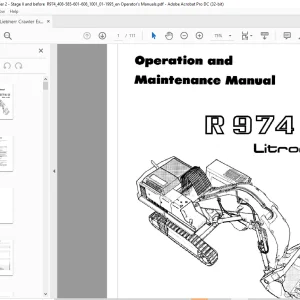 Liebherr R 974B Litronic Operation and Maintenance Manual - PDF DOWNLOAD