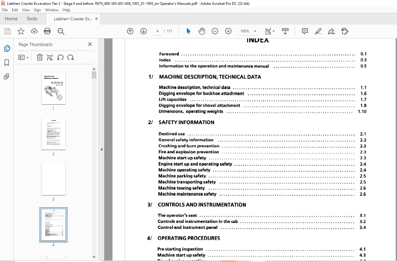 Liebherr R 974B Litronic Operation and Maintenance Manual - PDF DOWNLOAD - Image 3