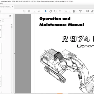 Liebherr R 974B Litronic Operation and Maintenance Manual -  PDF DOWNLOAD