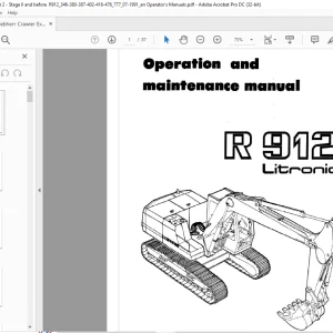 Liebherr R912 Litronic Operation and Maintenance Manual -  PDF DOWNLOAD