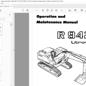 Liebherr R942 Litronic Operation and Maintenance Manual - PDF DOWNLOAD