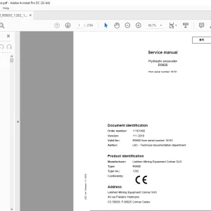 Liebherr R9800 1282 Hydraulic Excavator Service Manual 18181 - PDF DOWNLOAD
