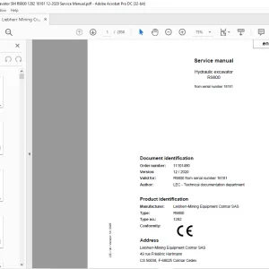 Liebherr R9800 1282 Hydraulic Excavator Service Manual 18181 - PDF DOWNLOAD
